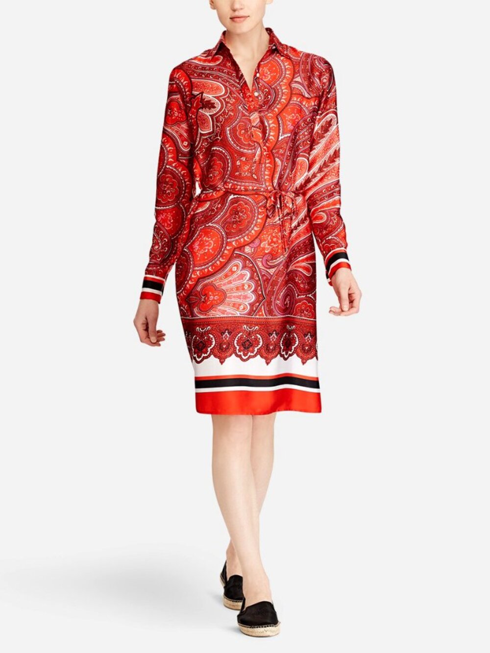 Ralph Lauren | Wobet Paisley Scarf Print Satin Shirt Dress | NWT